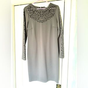 Spense Gray Long Sleeve Dress with Cut-Out Details